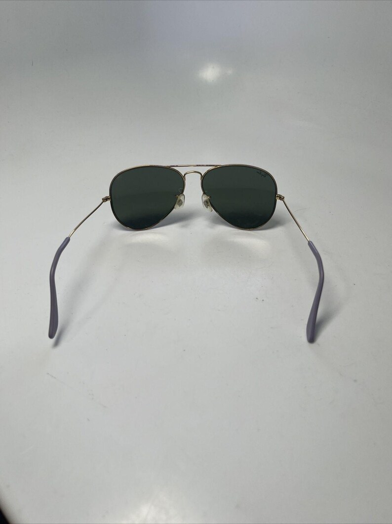 Gafas de sol RayBan Aviator doradas, pastel, moradas y violetas, B&L Vintage 58 14 imagen 5