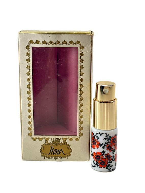 VTG Porcelain West Germany Perfume Bottle Atomizer Travel Purse Spray 70s Floral