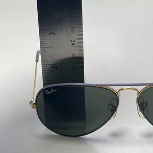 Gafas de sol RayBan Aviator doradas, pastel, moradas y violetas, B&L Vintage 58 14 imagen 9