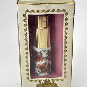 VTG Porcelain West Germany Perfume Bottle Atomizer Travel Purse Spray 70s Floral Bild 2