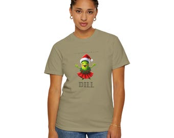 Festliches Gurken T-Shirt für die Feiertage, süßes Weihnachts-T-Shirt, lustiges Geschenk, Urlaubskleidung, Unisex-Weihnachtstop