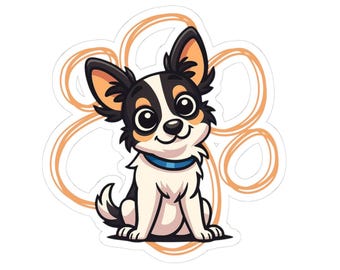 Adorable Paw Print Dog Kiss-Cut Stickers, Cute Animal Decor, Pet Lover Gifts, Laptop Skin, Journal Stickers, Dog Mom Stickers