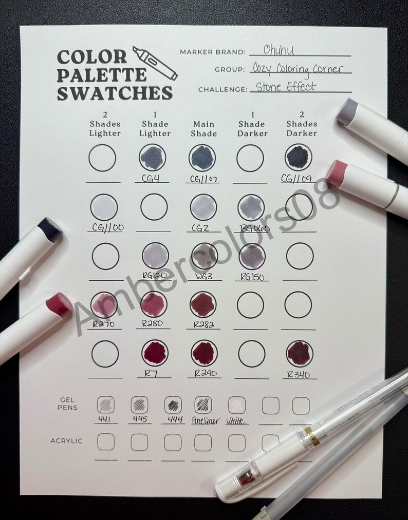 Color Palette Swatch Sheet - Etsy