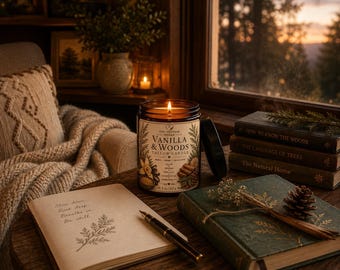 Vanilla & Woods Candle | Vanilla Beeswax Candle | Woodsy Tallow Candle | Handmade Natural Candle | Cozy Home Fragrance