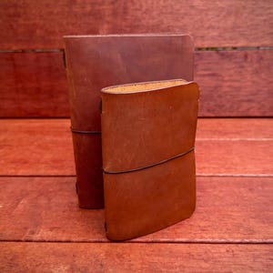 Leather Traveller's Journal - Refillable - Pocket (Field Notes) or B6 - Tan - Handcrafted in Australia