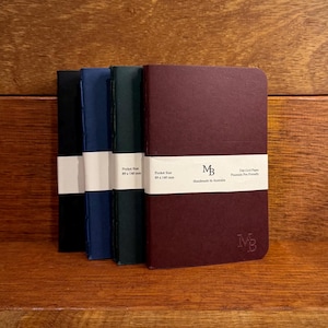 Set of Two Handmade Pocket Notebooks / Journal Insert - Fountain Pen Friendly - Field Notes Size