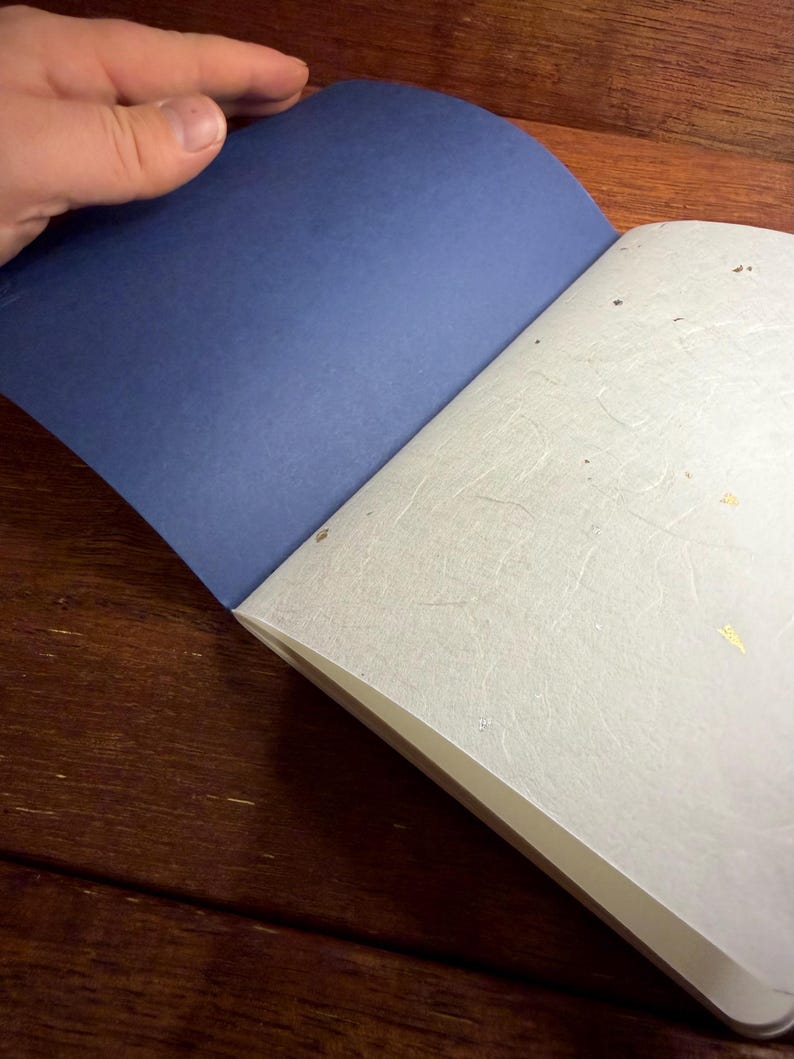 Set mit zwei handgefertigten Taschen-Notizbüchern / Journalbeilagen - Füllfederhalter-freundlich - Feldnotizengröße Bild 5