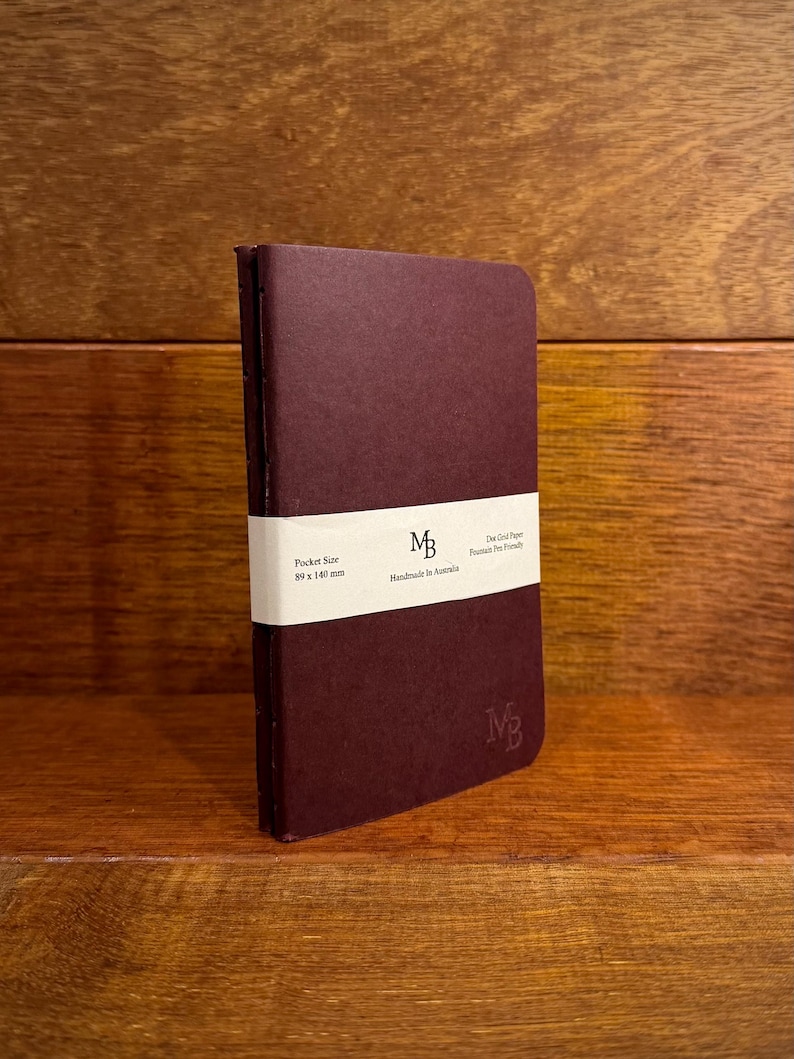 Set mit zwei handgefertigten Taschen-Notizbüchern / Journalbeilagen - Füllfederhalter-freundlich - Feldnotizengröße Bild 8