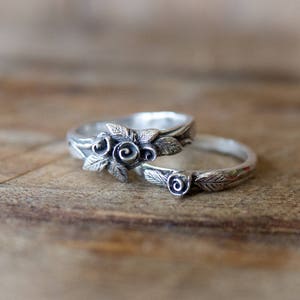 Sterling Silver Rose Ring Stack Ring Rose Ring Nature Inspired Jewelry Dainty Flower Ring Simple Rose Ring Handmade Rose Ring image 4