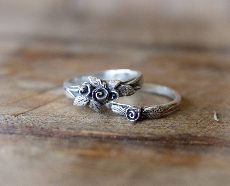 Sterling Silver Rose Ring Stack Ring Rose Ring Nature Inspired Jewelry Dainty Flower Ring Simple Rose Ring Handmade Rose Ring image 4