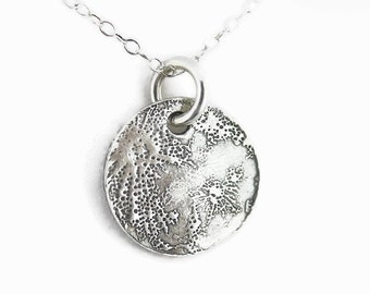 Sterling Silver Full Moon Pendant Necklace – Eco Friendly Charm