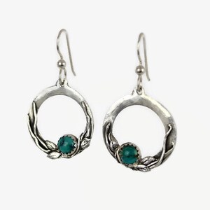 Sterling Silver Turquoise Earrings - Nature Inspired Jewelry - Silver Turquoise Jewelry - Nevada Turquoise Jewelry - Natural Turquoise