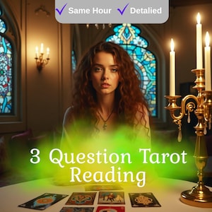3 Question Tarot Reading: Same Hour Clarity, Love, Career, Future