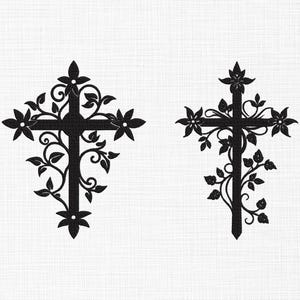 Floral Cross Embroidery Design Cross Embroidery Design Christian Cross Embroidery Design 5 Sizes Digital Download