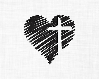 Cross Heart Embroidery Design, Christian Machine Embroidery (5 Sizes) (Digital Download)