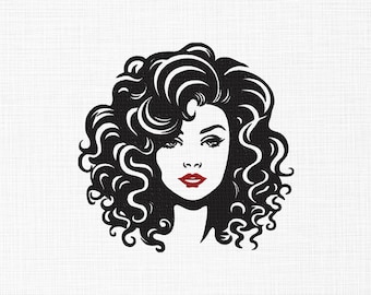Woman's Face Line Art Embroidery Design, 5 Sizes (Digital Download)