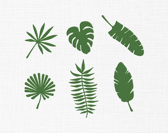 Leafs Embroidery Design, Tropical Leaves Bundle (5 Sizes) (Digital Download)