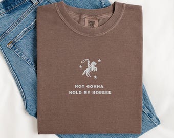 Embroidered Cowboy Tee: Western Rodeo Comfort Colors Shirt