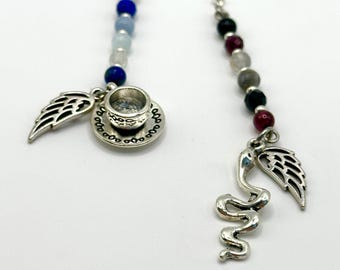 Good Omens Gemstone Earrings: Aziraphale and Crowley Lover Friendship Earrings, Ineffable Husbands, Aziracrow, David Tennant, Michael Sheen