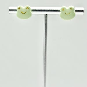 Frog Stud Earrings, Cute Animal Stud Earrings, Green Tiny Stud Earrings, Everyday Earrings For Women, Frog Lover Gift