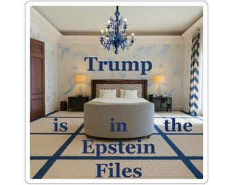 Trump is in the Epstein Files - Epsteins Manhattan Bedroom - Vinyl Sticker