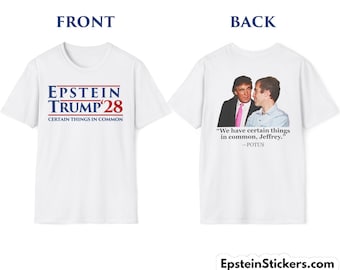 Camiseta Epstein Trump '28 Series - Certos pontos em comum - Protesto em estilo de campanha - Camiseta com estampa em vinil