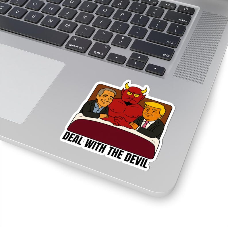 Deal With The Devil - Trump Epstein Satan - South Park Parody - Vinyl Sticker zdjęcie 2