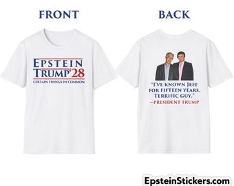Camiseta Epstein Trump '28 Series - Citação "Cara Incrível" - Protesto em Estilo de Campanha - Camiseta com Estampa em Vinil