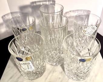 Vintage 'JIHLAVSKÉ SKLÁRNY' Bohemia Crystal Lowball Glasses - Set