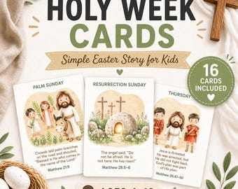 Holy Week Story Cards for Kids | Easter Bible Activity (PDF Download)