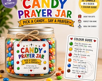 Candy Prayers Printable for Kids, Prayer Labels and Tags, Sunday School, Craft, VBS Activity
