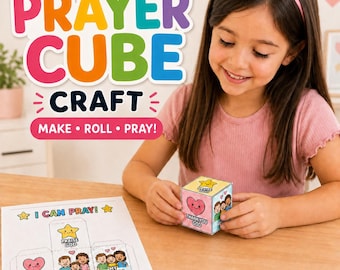 Prayer Cube Activity Pack for Kids, How to Pray Sunday School Bible Craft