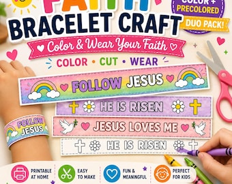 Faith Bracelets Craft | Christian Kids Craft DUO Pack (Digital Download)