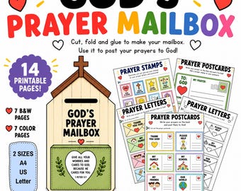 Prayer Mailbox Craft Printable | Sunday School Prayer Activity | Christian Kids Church Craft | Bible Craft | VBS | Pray Post Trust
