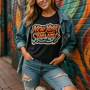 Retro NYC Subway T-Shirt: Vintage Street-Art-Stil, Unisex-Baumwoll-T-Shirt