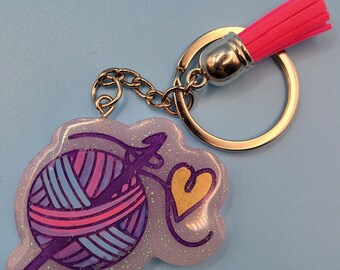 Crochet lovers keychain