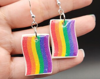 Pride flag rainbow earrings