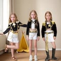 K-POP Demon Hunters Cosplay Costume Kid | Golden Zoey, Rumi, Mira | Huntrix Golden Kid Outfit | Halloween Cosplay Costume Set