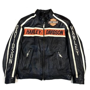 Handgefertigte Harley Davidson Racing Lederjacke, Vintage Premium Rindsleder schwarze Motorrad Racing Jacke, Perfektes Geschenk für Ihn