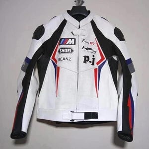 BMW Motorrad CE Armored Vintage Racing Jacket, Genuine Cowhide Leather Biker Gear, Premium Protective Motorsport Apparel, Best Gift For him