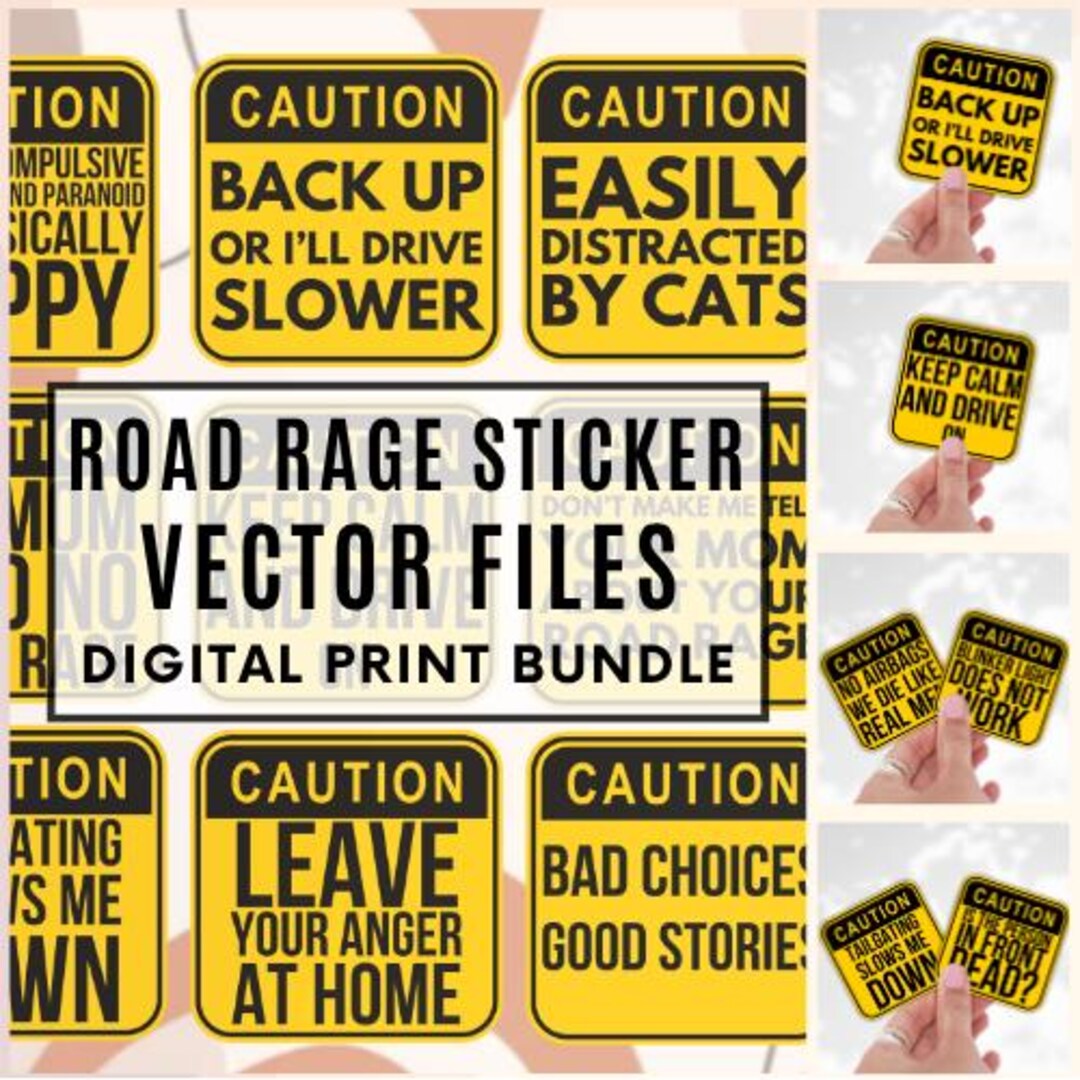 Punch Off Raod Sticker 21 Road Rage Printable Stickers, SVG, PDF Files, Printable Funny ...