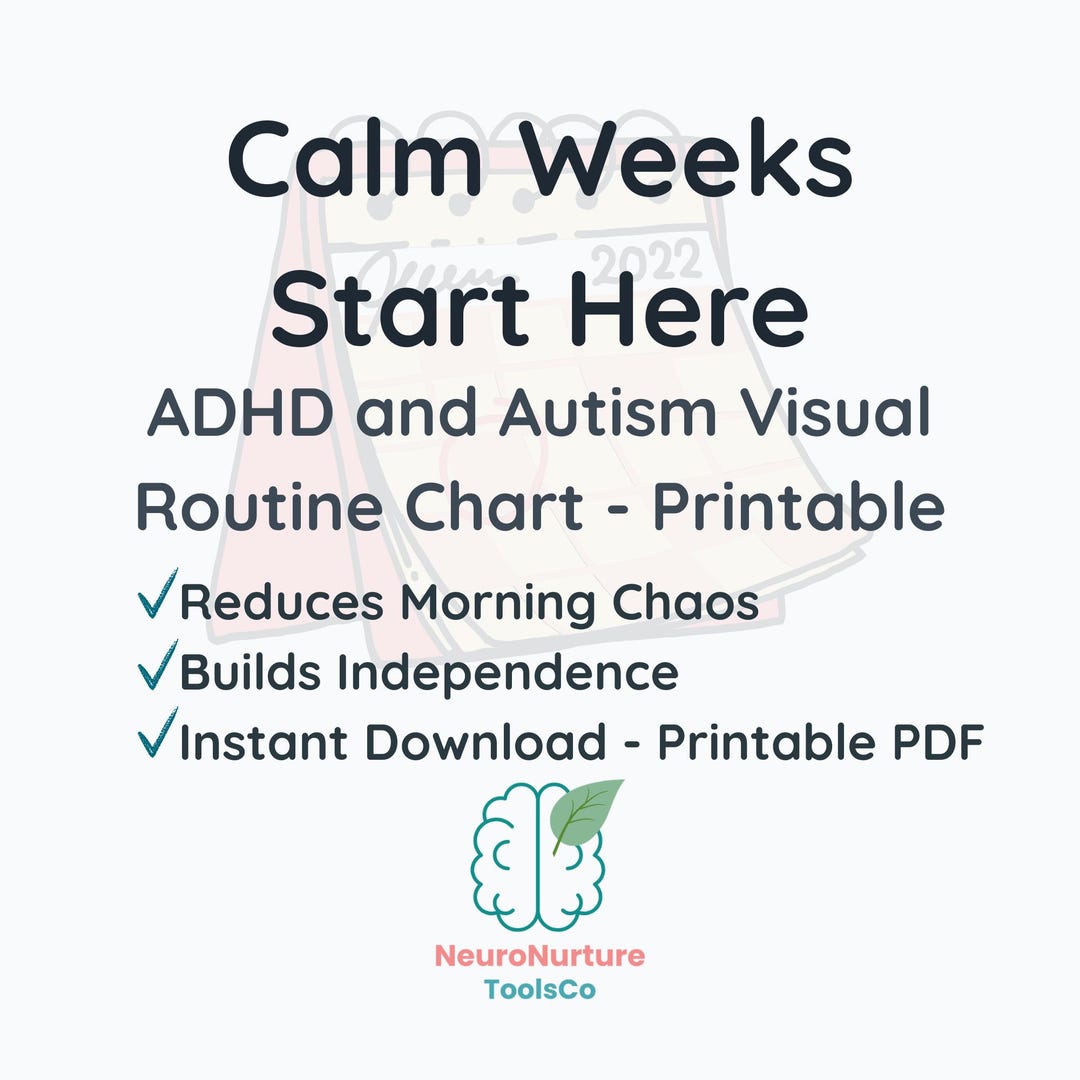 ADHD Weekly Visual Schedule Printable | Autism Routine Chart for Kids ...