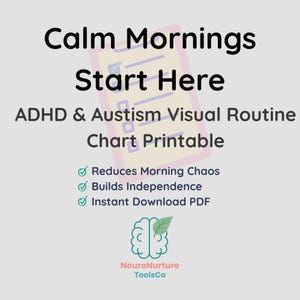 Tabla de rutina matutina imprimible para TDAH / Horario visual para niños con autismo / Lista de verificación de rutina diaria en PDF / Descarga instantánea