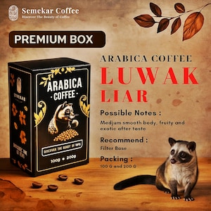 Wild Luwak Arabica Coffee – Specialty Civet Coffee from Aceh – Gift Box – Premium Fermented Beans.