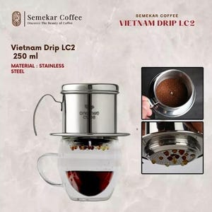 Vietnam Drip Coffee Maker Stainless Steel | Reusable & Washable | Strong Brew Filter for Espresso-Style Coffee