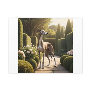 Greyhound Canvas Wall Art  Elegant Dog Breed Home & Office Decor