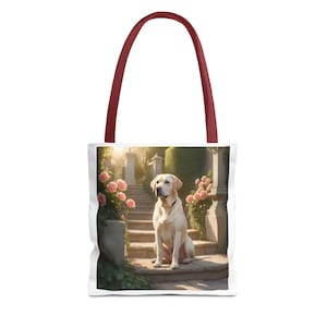 Labrador Retriever Tote Bag, Elegant Dog Lover Gift, Reusable Canvas Tote for Shopping, Custom Lab Art Bag for Pet Lovers