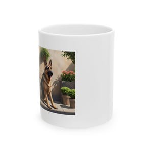 German Shepherd Coffee Mug, Ceramic Dog Lover Gift, Unique Shepherd Art Cup