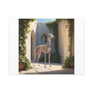 Italian Greyhound Canvas Wall Art  Elegant Dog Breed Home & Office Decor