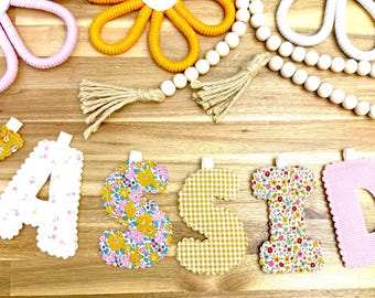 Striscione personalizzato in tessuto con nome, lettere in tessuto a rilievo, decorazione per cameretta/sala giochi, accessorio per foto, ricordo, regalo per baby shower, eventi speciali per le festività.